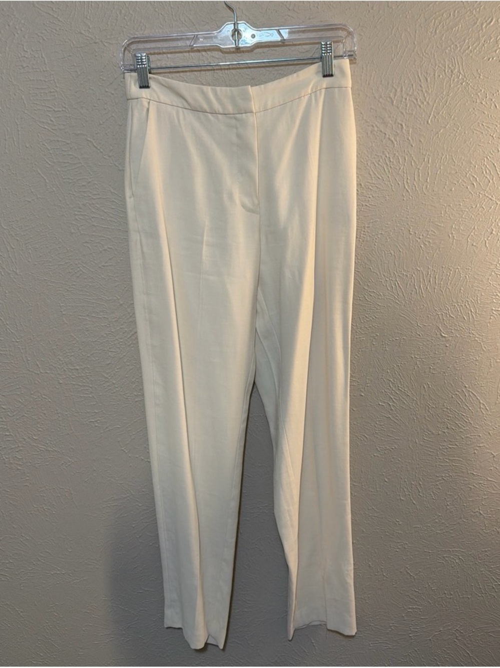 Women's Cream Straight-Leg Dress Pants
